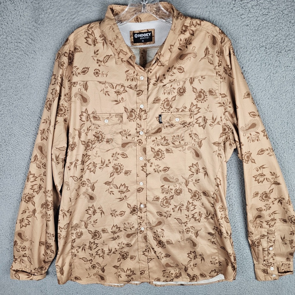 Hooey Habitat Shirt Women's 2XL Paisley Floral Sol Competition Western Button-Up